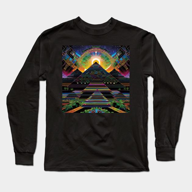 Psychedelic Apocalypse Eclipse Dreams 105 Long Sleeve T-Shirt by Benito Del Ray